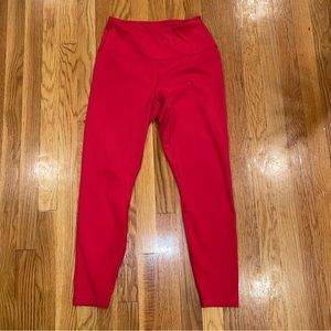 90 Degree by Reflex Red Interlink Ankle Length Leggings, Size M